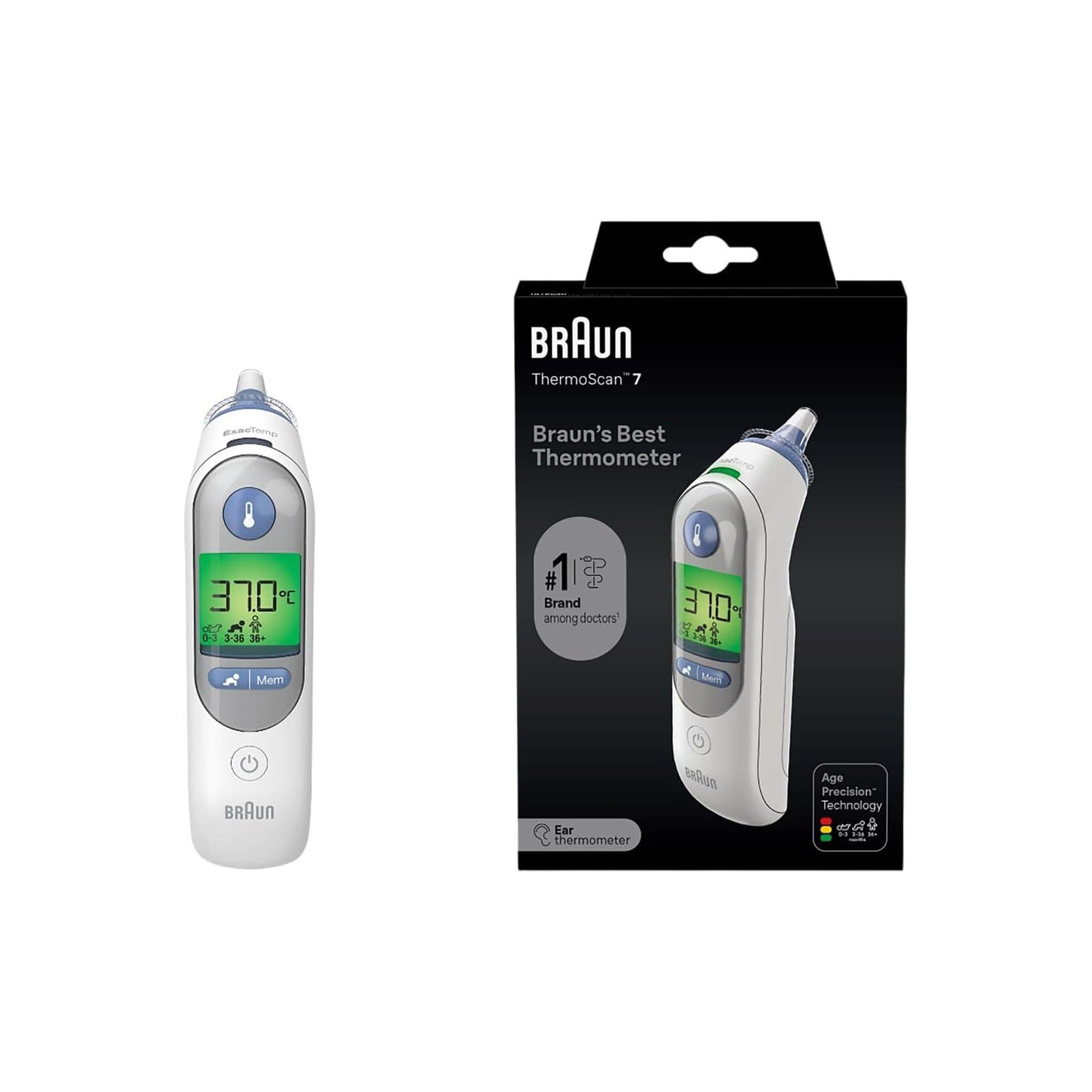Термометър за ухо - Braun ThermoScan 7 IRT6520 Age Precision