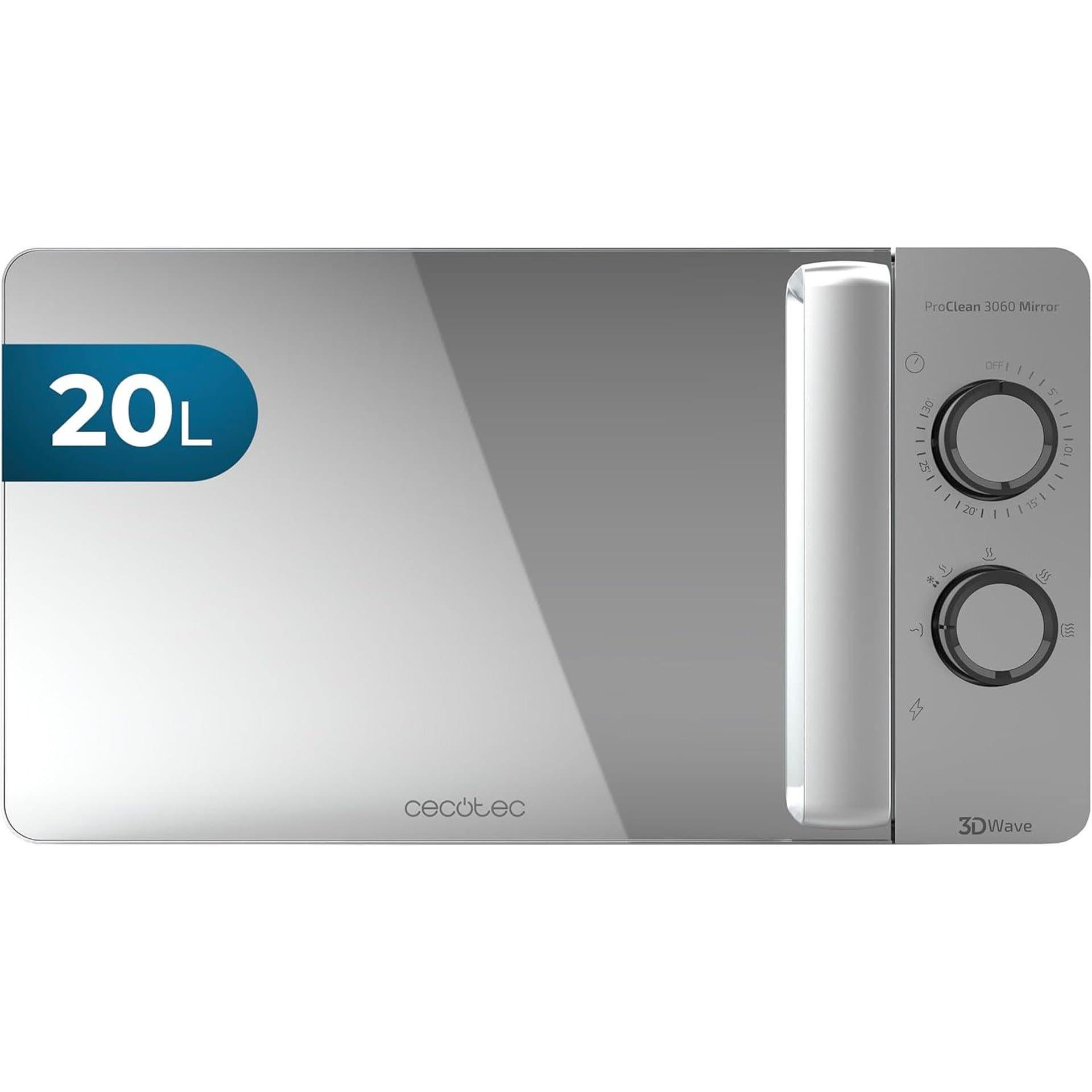 Микровълнова фурна - Cecotec ProClean Tout Grise Miroir Ready2clean покритие, 3DWAVE технология, огледален дизайн