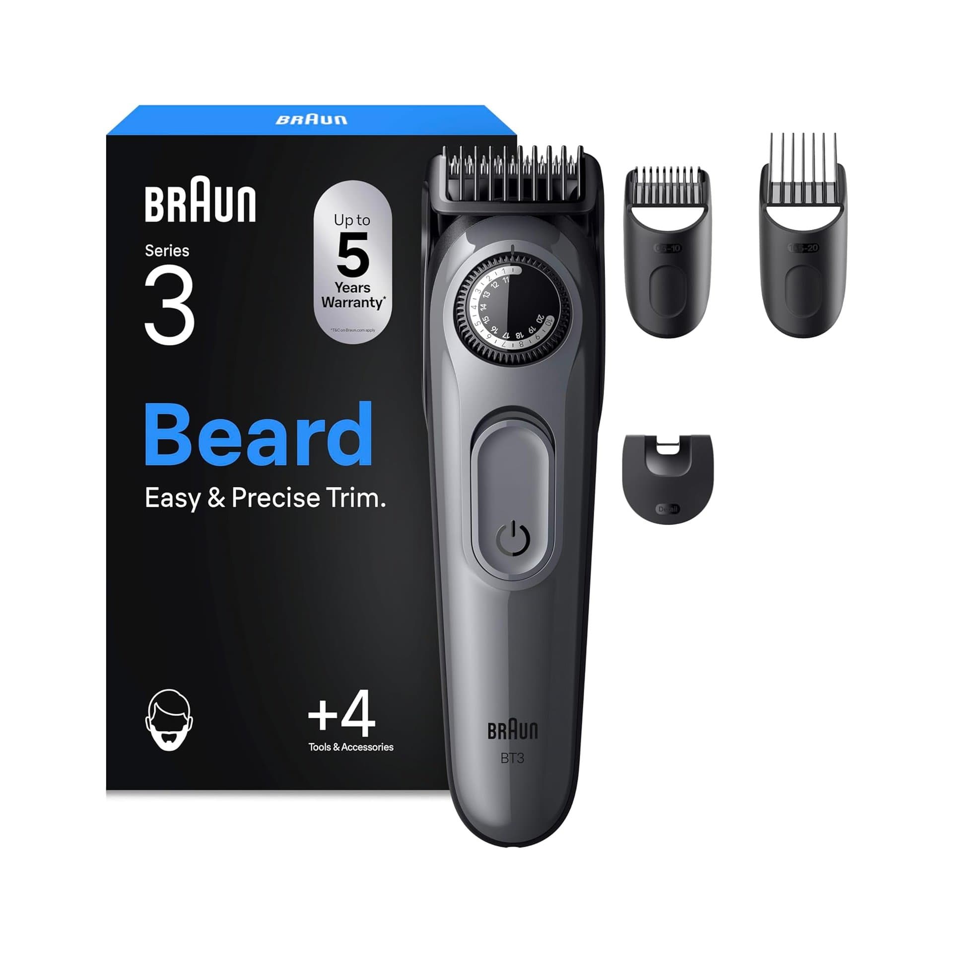 Тример за брада - Braun Series 3 BT3525 безжичен водоустойчив