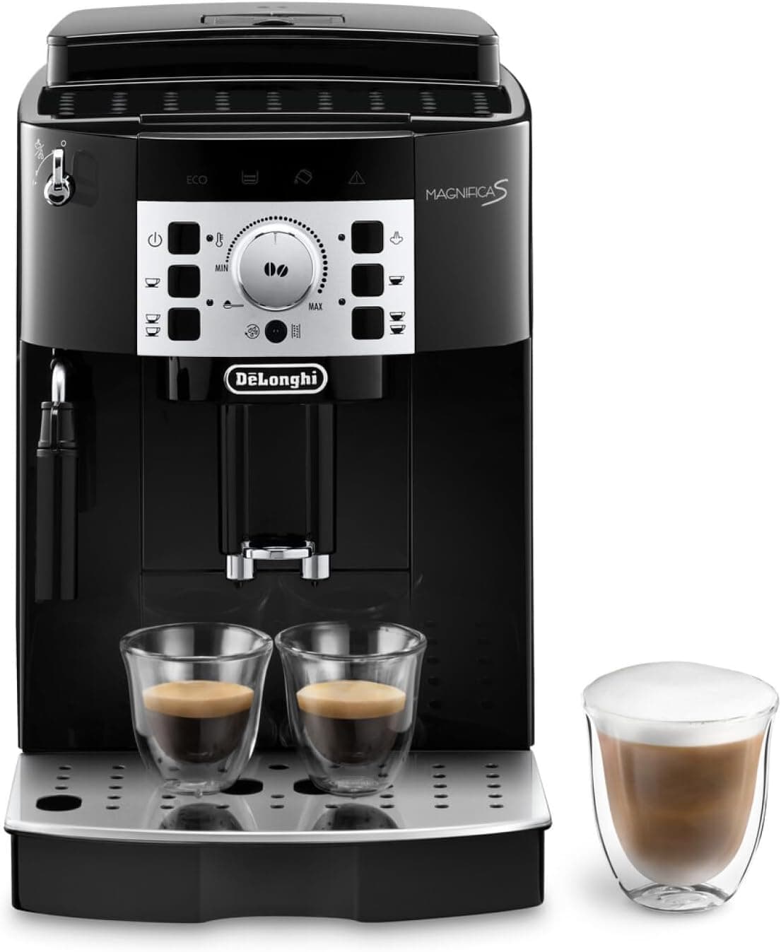 Кафеавтомат - De’Longhi ECAM22.110.B Magnifica S Perfetto класически накрайник за мляко бутонен панел черен