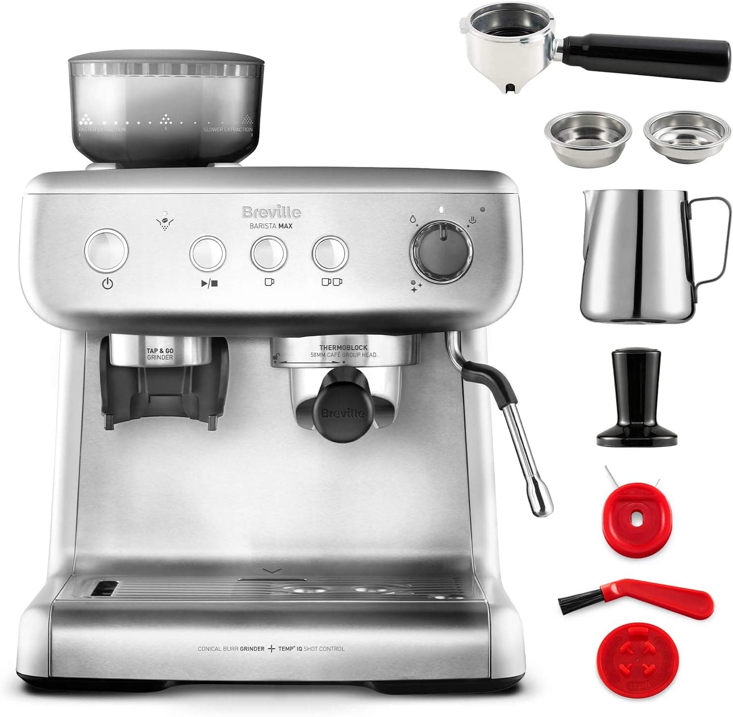 Кафемашина за еспресо - Breville VCF126X автоматична с вградена мелачка 15 bar