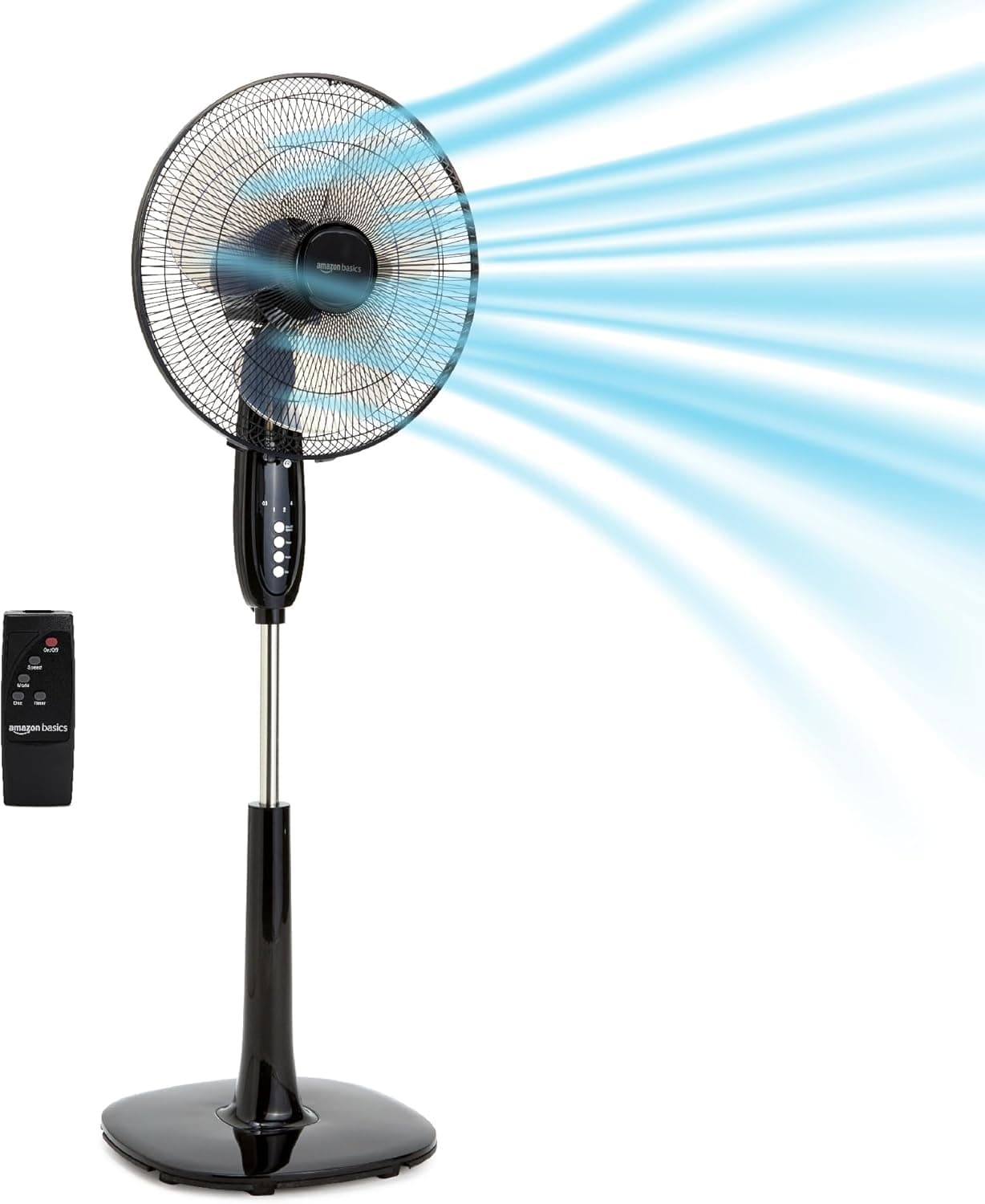 Вентилатор на стойка - Amazon Basics 40 cm 60W 3 скорости с дистанционно