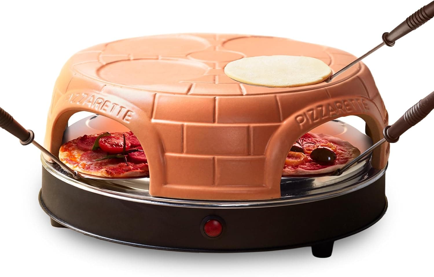 Пещ за мини пици - Emerio PO-115847.1 PIZZARETTE за 4 души с теракотен капак PRE-BAKE дизайн