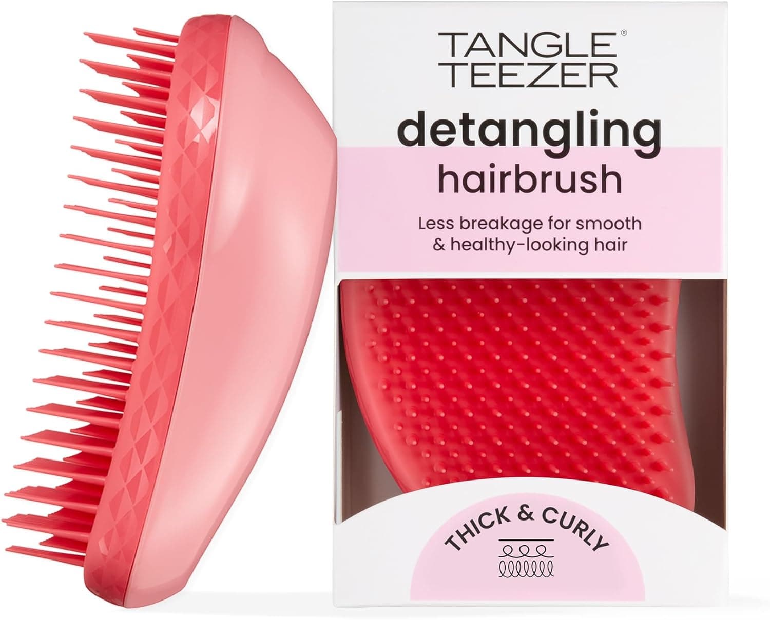 Четка за коса - Tangle Teezer The Thick & Curly Lipstick Duo за гъста и къдрава коса