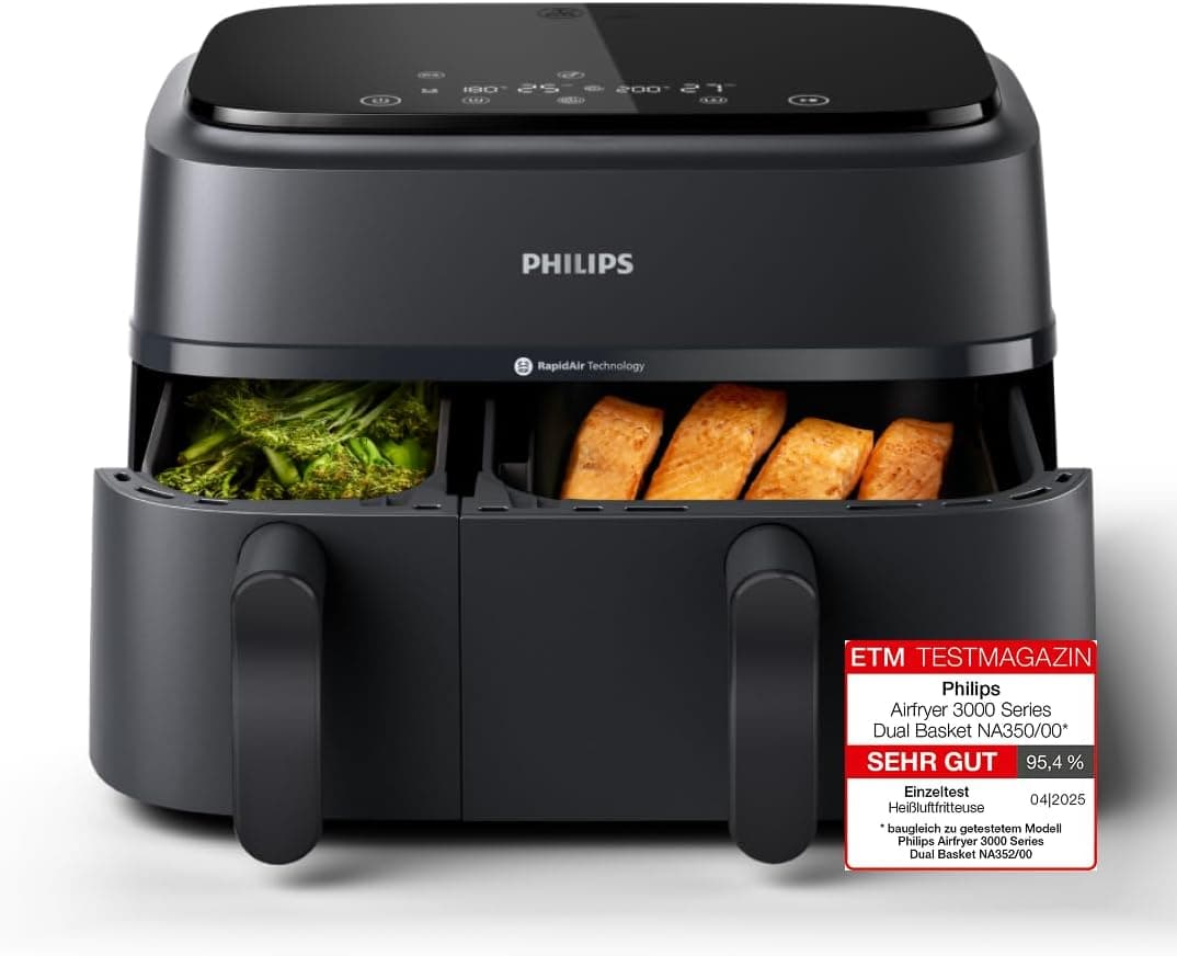 Еър фрайър - Philips NA350/00 9 л 2 кошници RapidAir Plus