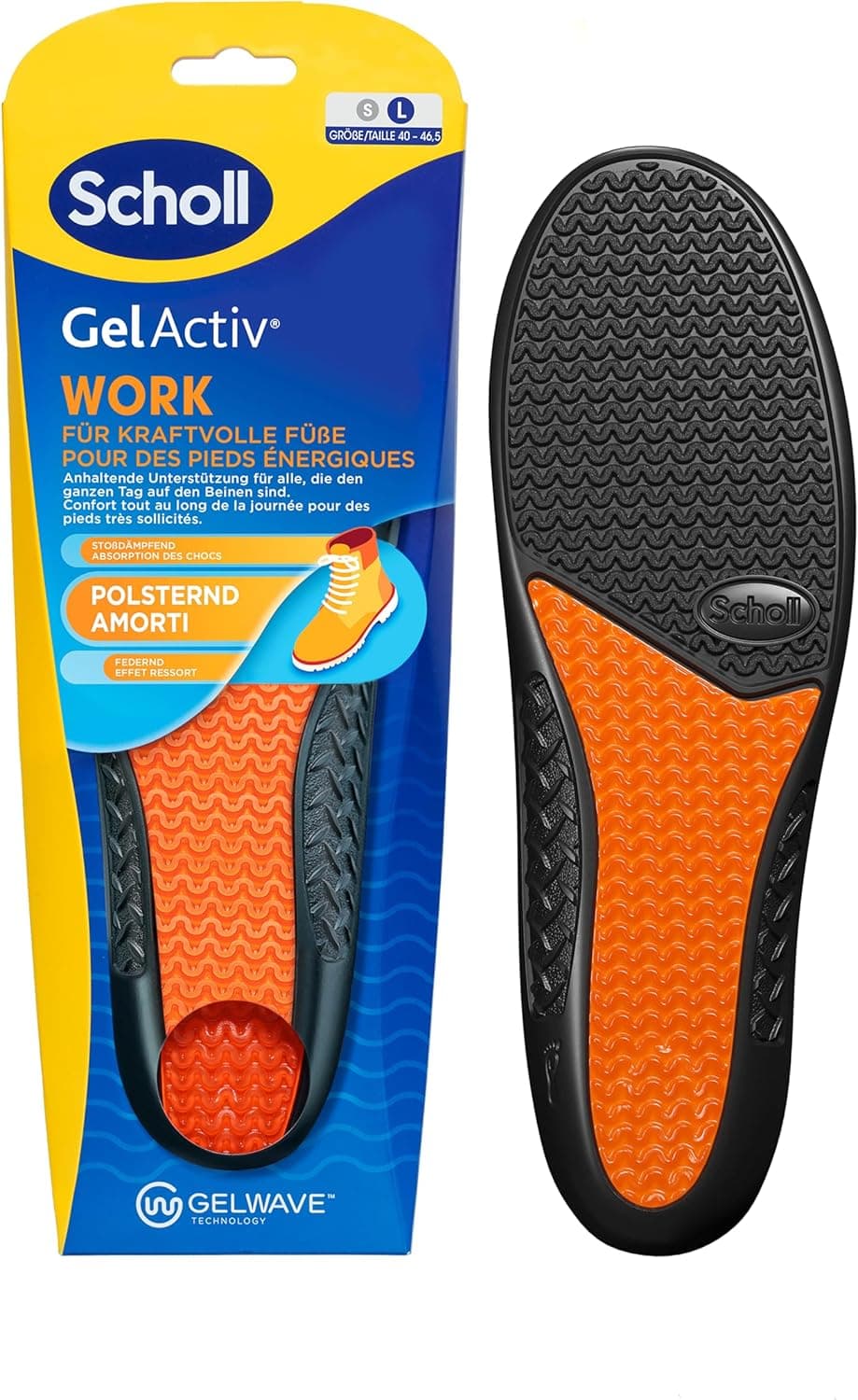 Стелки за обувки - Scholl GelActiv Work мъжки 40.5 - 46 GelWave