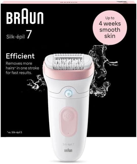 Епилатор - Braun Silk epil 7 7000 Wet Dry с широка глава