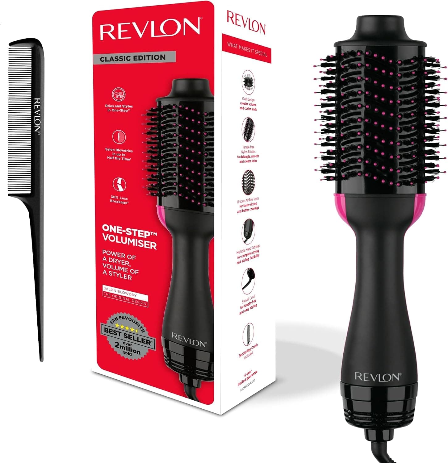 Сешоар и обемна четка - Revlon RVDR5222 Salon One-StepTM с гребен за разделяне