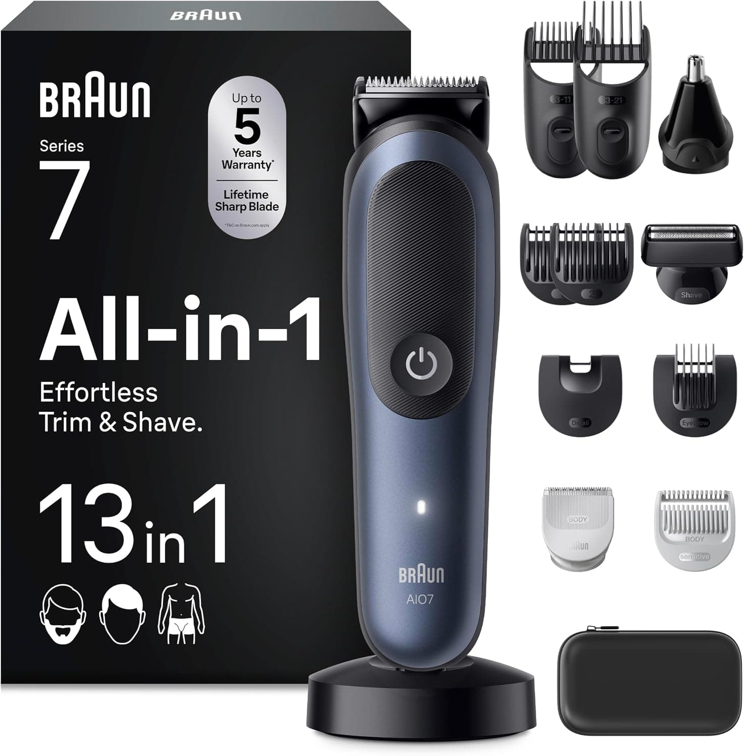 Комплект тример - Braun AIO7565 13 в 1 120 мин водоустойчив 14 дължини