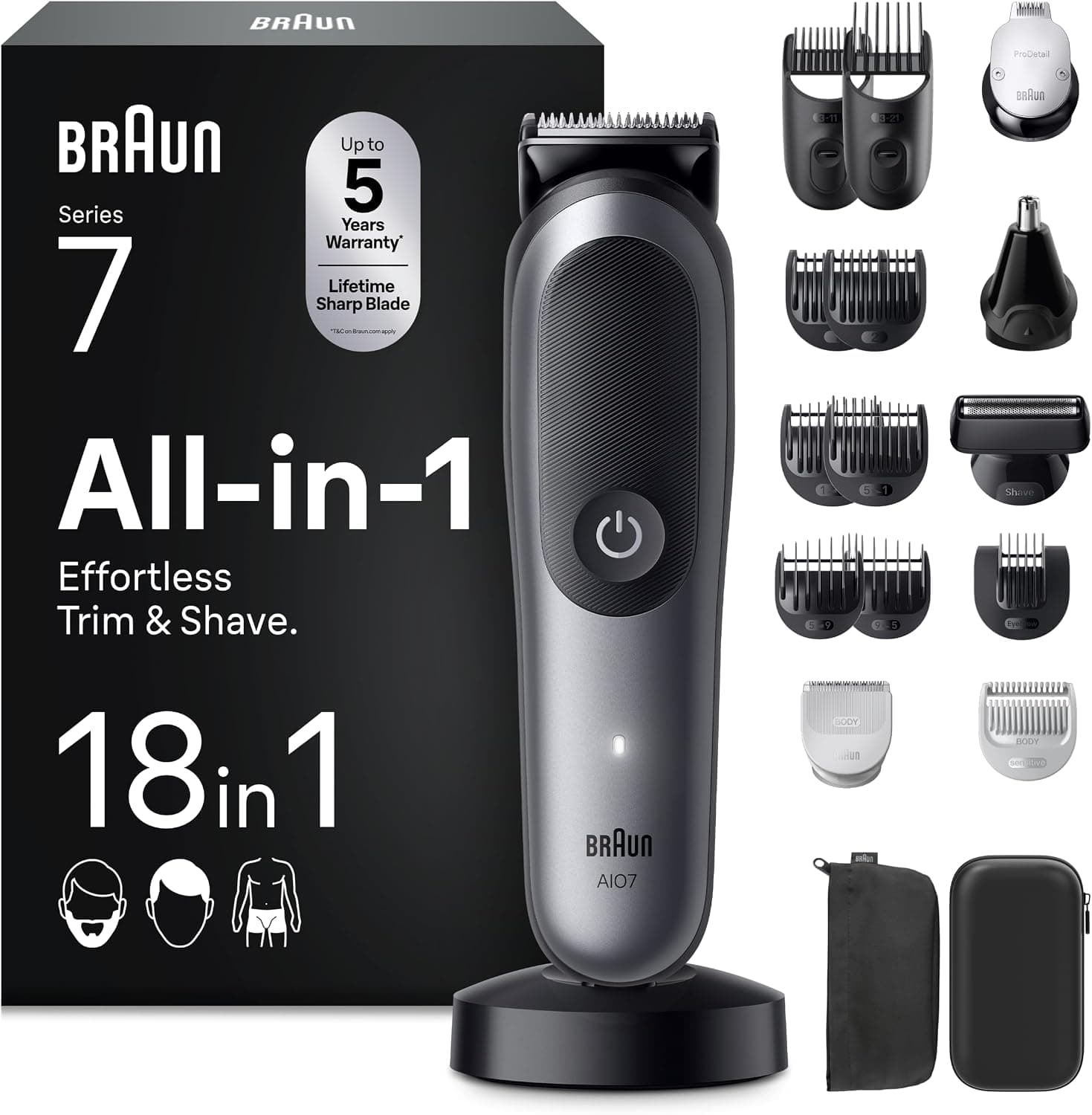 Тример - Braun AIO7585 18-в-1 Multigroom Series 7 сива