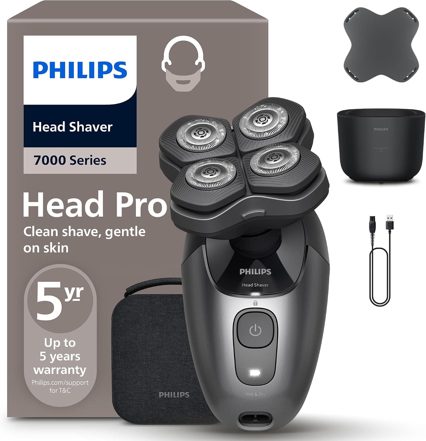 Самобръсначка за глава - Philips HS7980/15 7000 Series 360° гъвкава глава ComfortCut