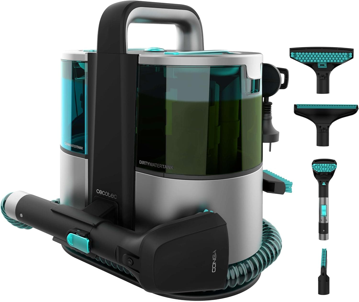 Прахосмукачка за тапицерии и килими - Cecotec Conga 4000 Carpet&Spot Clean XL X-Treme 600W 14kPa с резервоари за чиста и мръсна вода