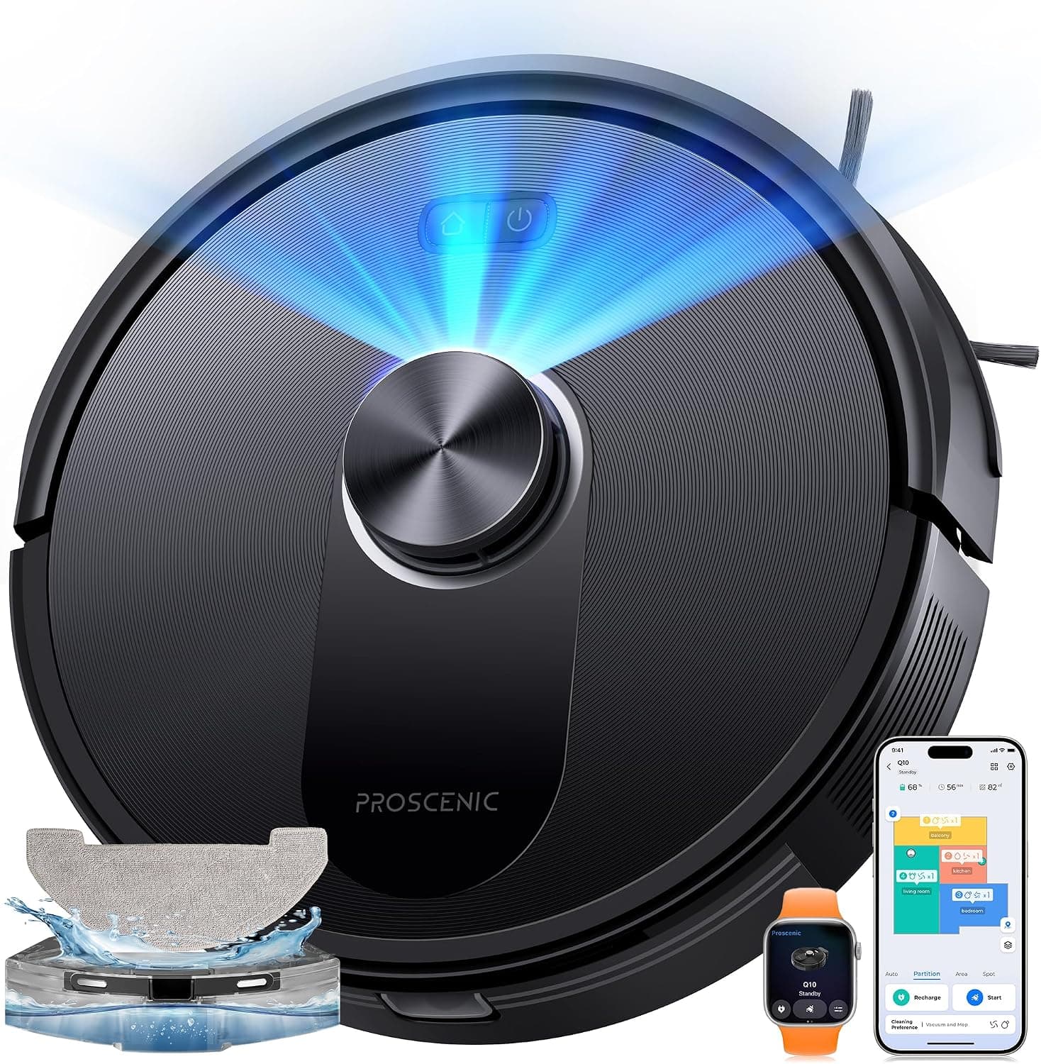 Прахосмукачки роботи - Proscenic Q10 робот прахосмукачка с измиване LiDAR 8000 Pa